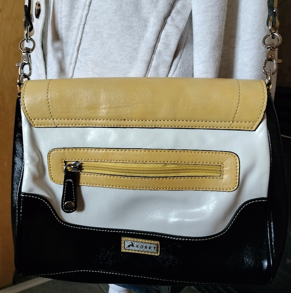 Stylish Retro 90s Black and Cream Shoulder Bag Koret - Picture 4 of 4